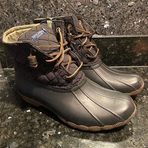 Women’s Black Sperry Duck Boots (Size 8)